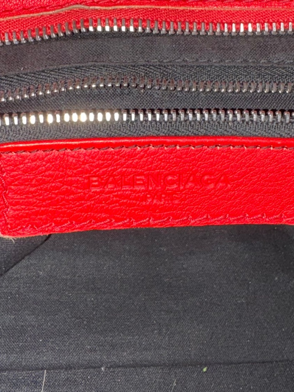 Balenciaga Highlight City Moto Calfskin Leather Rouge White Piping Bag View 5